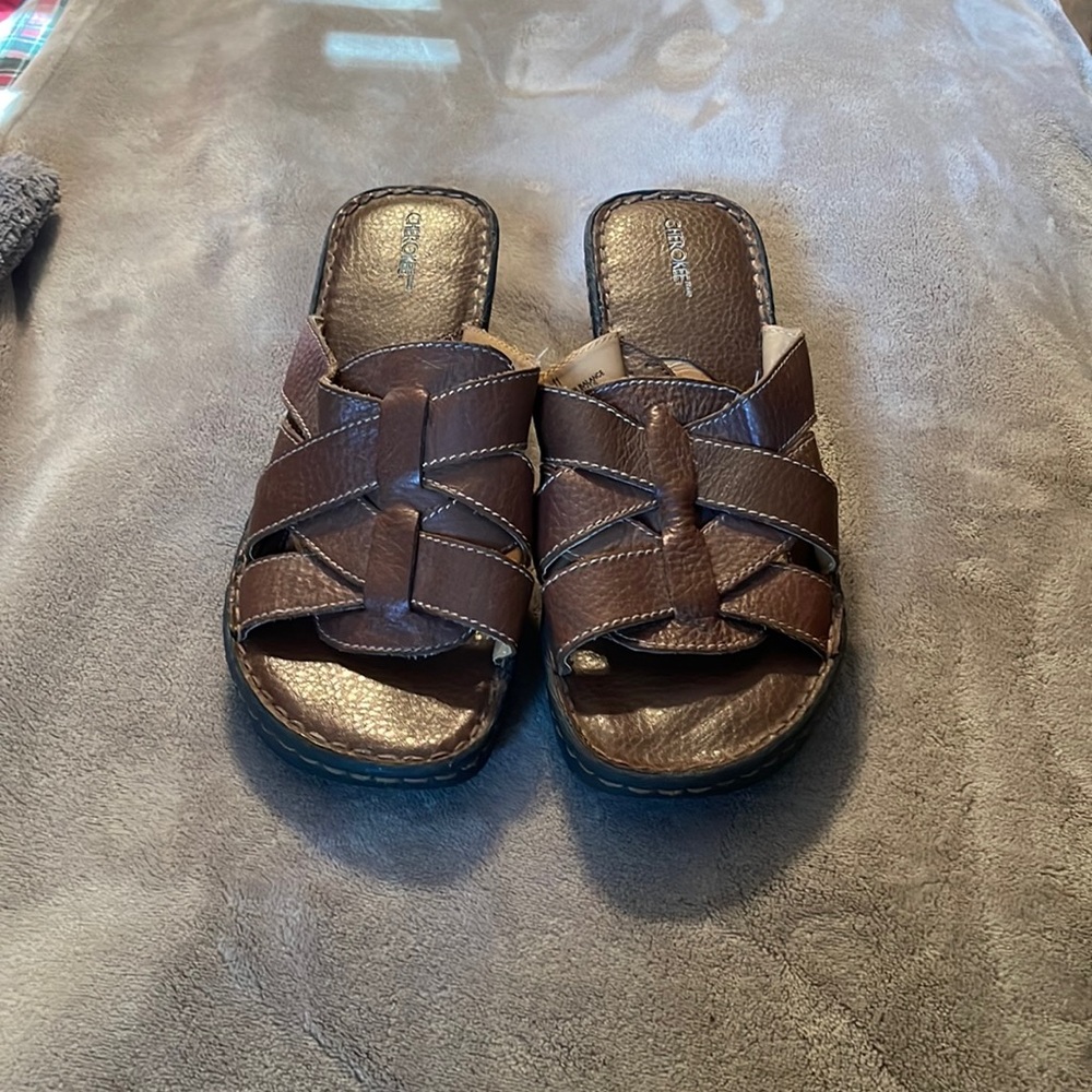 Women’s Cherokee brown wedge sandals